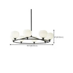 Lustre minimaliste en verre blanc et métal noir