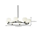 Lustre minimaliste en verre blanc et métal noir