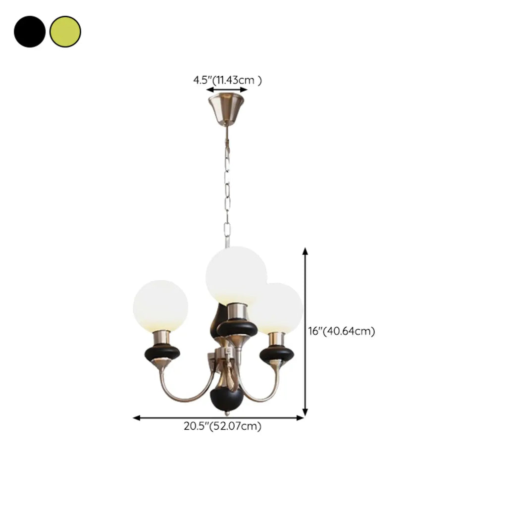 Lampadario moderno a sfera verde regolabile