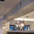 Lampadario a 3 luci con mini sfere in vetro a LED dal design moderno