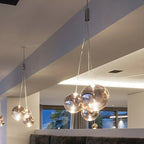 Lampadario a 3 luci con mini sfere in vetro a LED dal design moderno