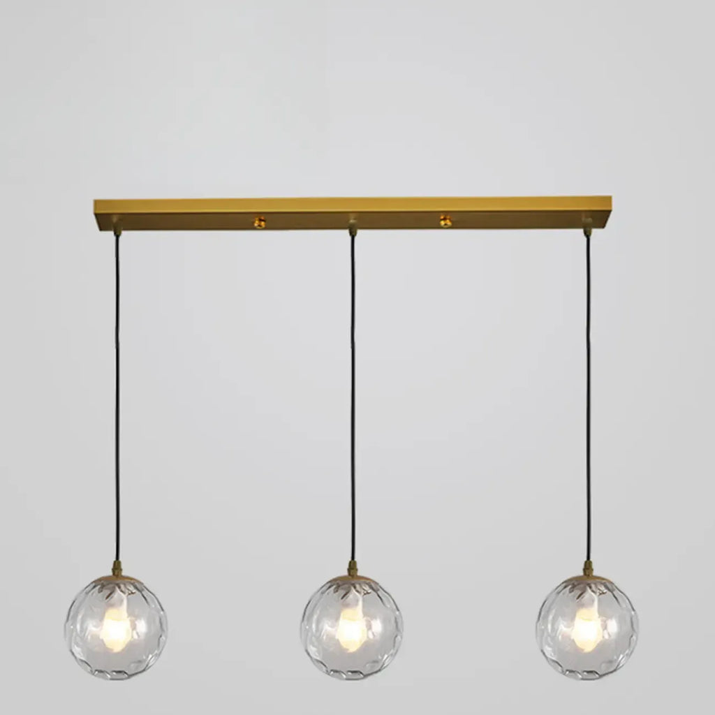 Lampadario moderno a sospensione con 3 globi in vetro