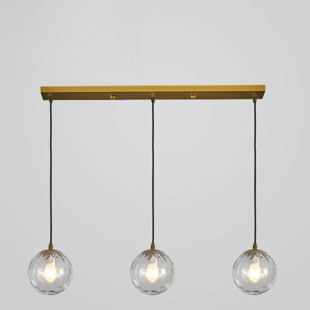 Lampadario moderno a sospensione con 3 globi in vetro