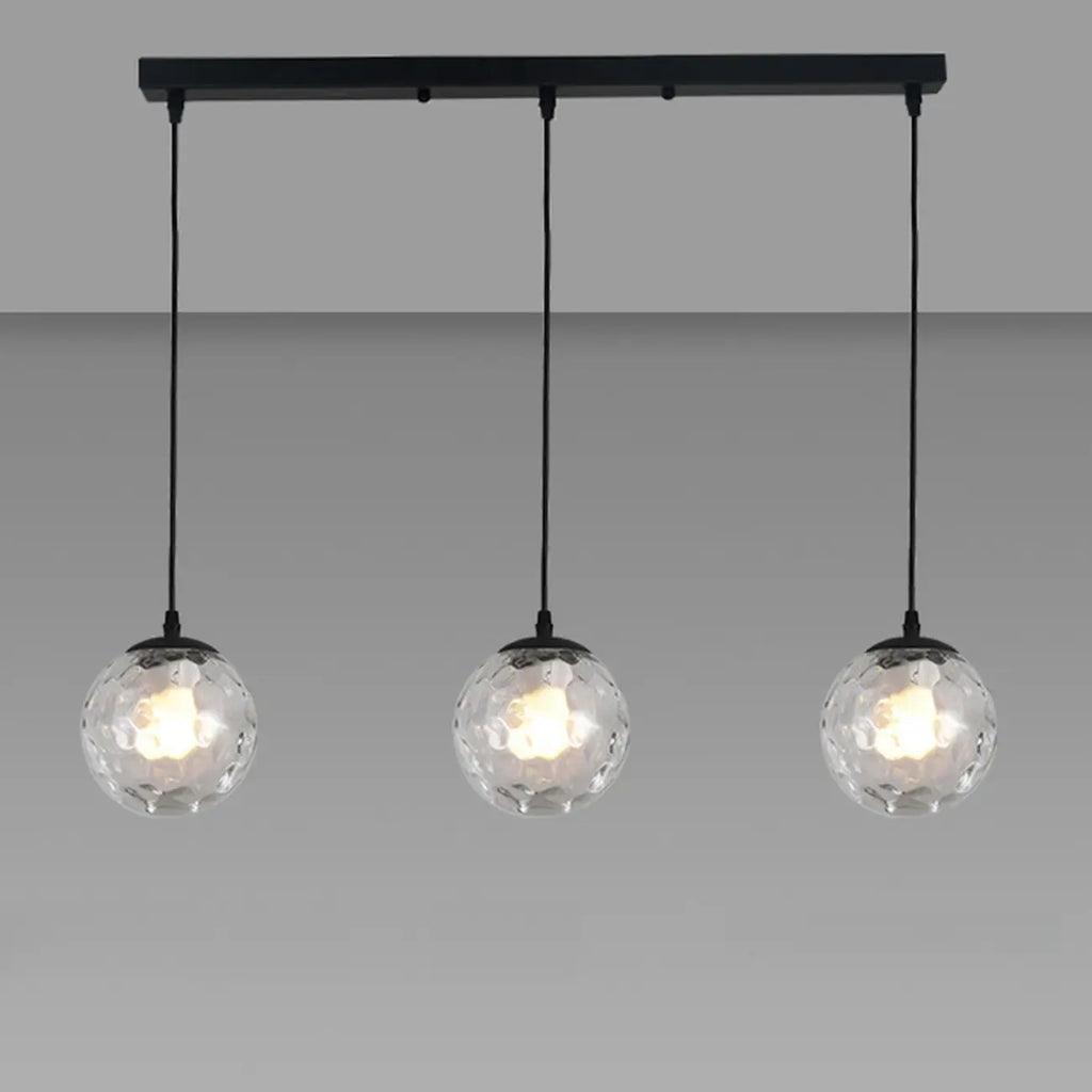 Lampadario moderno a sospensione con 3 globi in vetro
