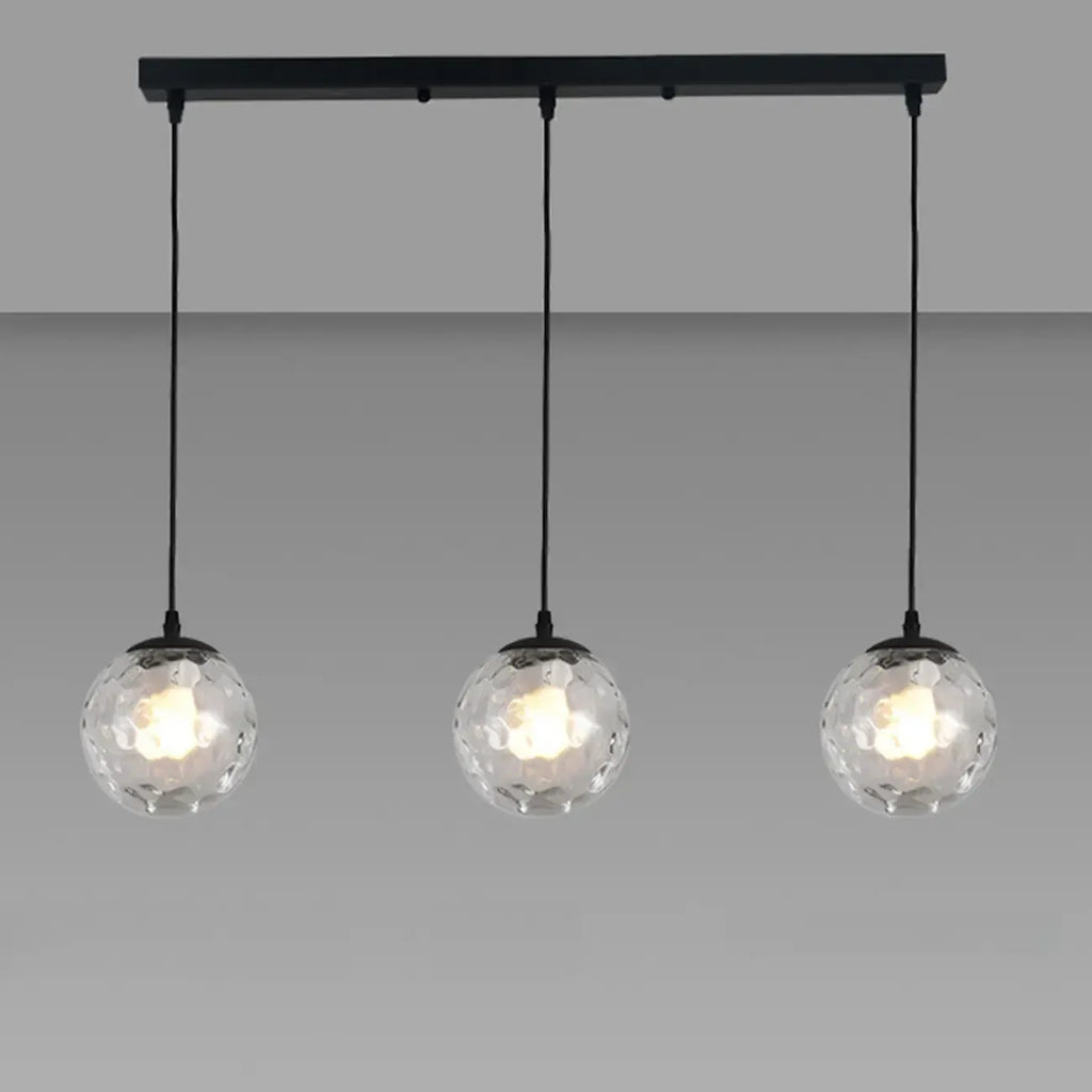 Lampadario moderno a sospensione con 3 globi in vetro