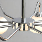 Lustre moderne en verre avec abat-jour globe pour salon