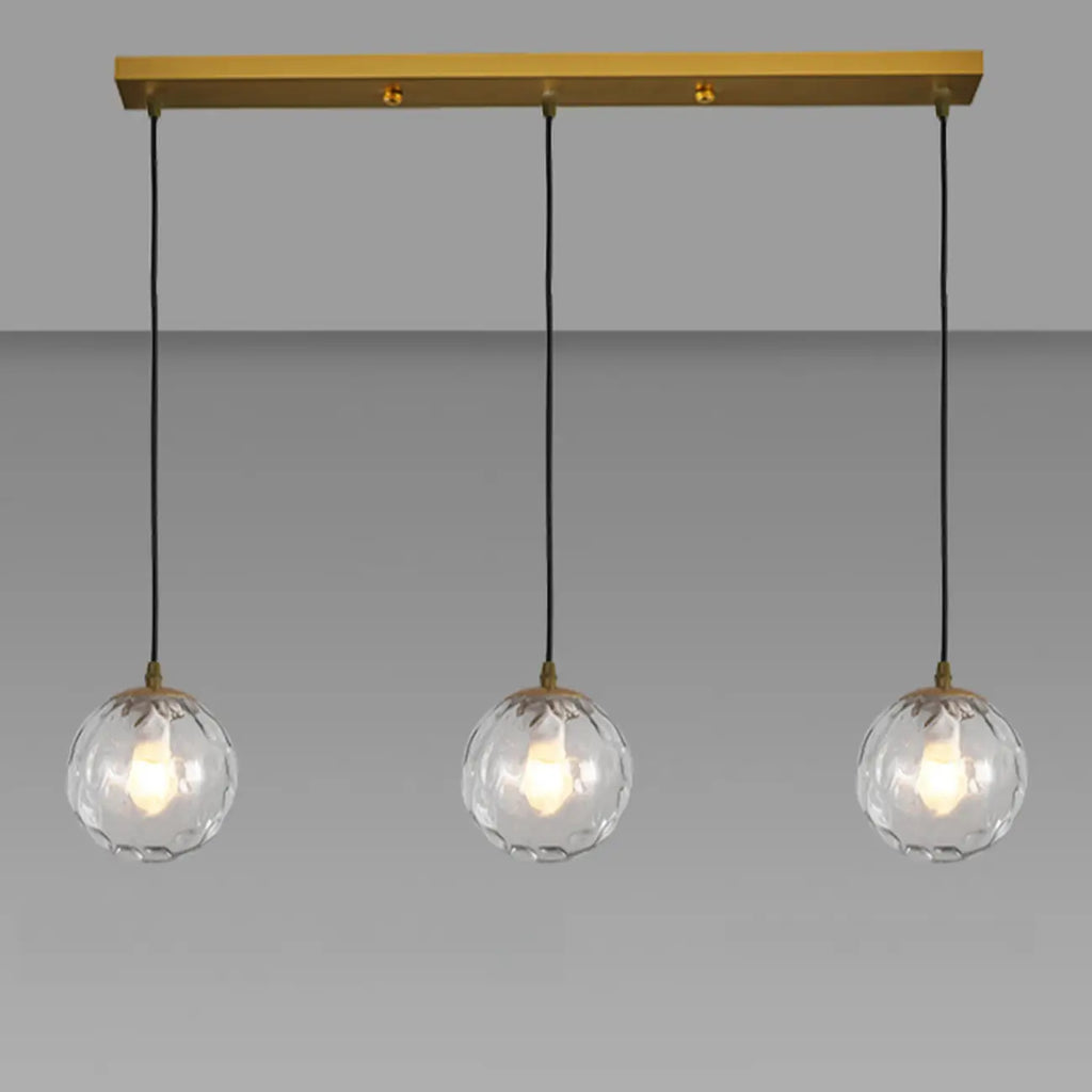 Lampadario moderno a sospensione con 3 globi in vetro
