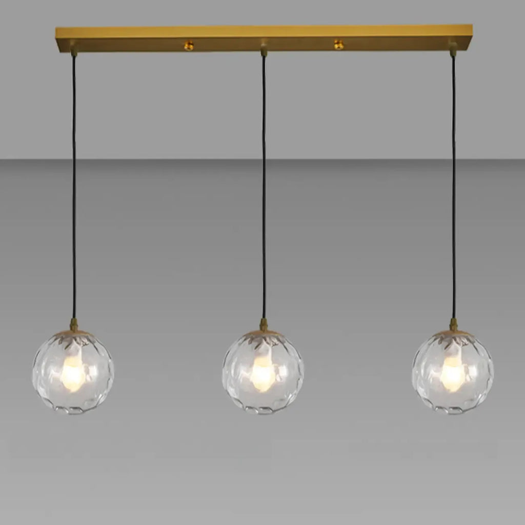 Lampadario moderno a sospensione con 3 globi in vetro