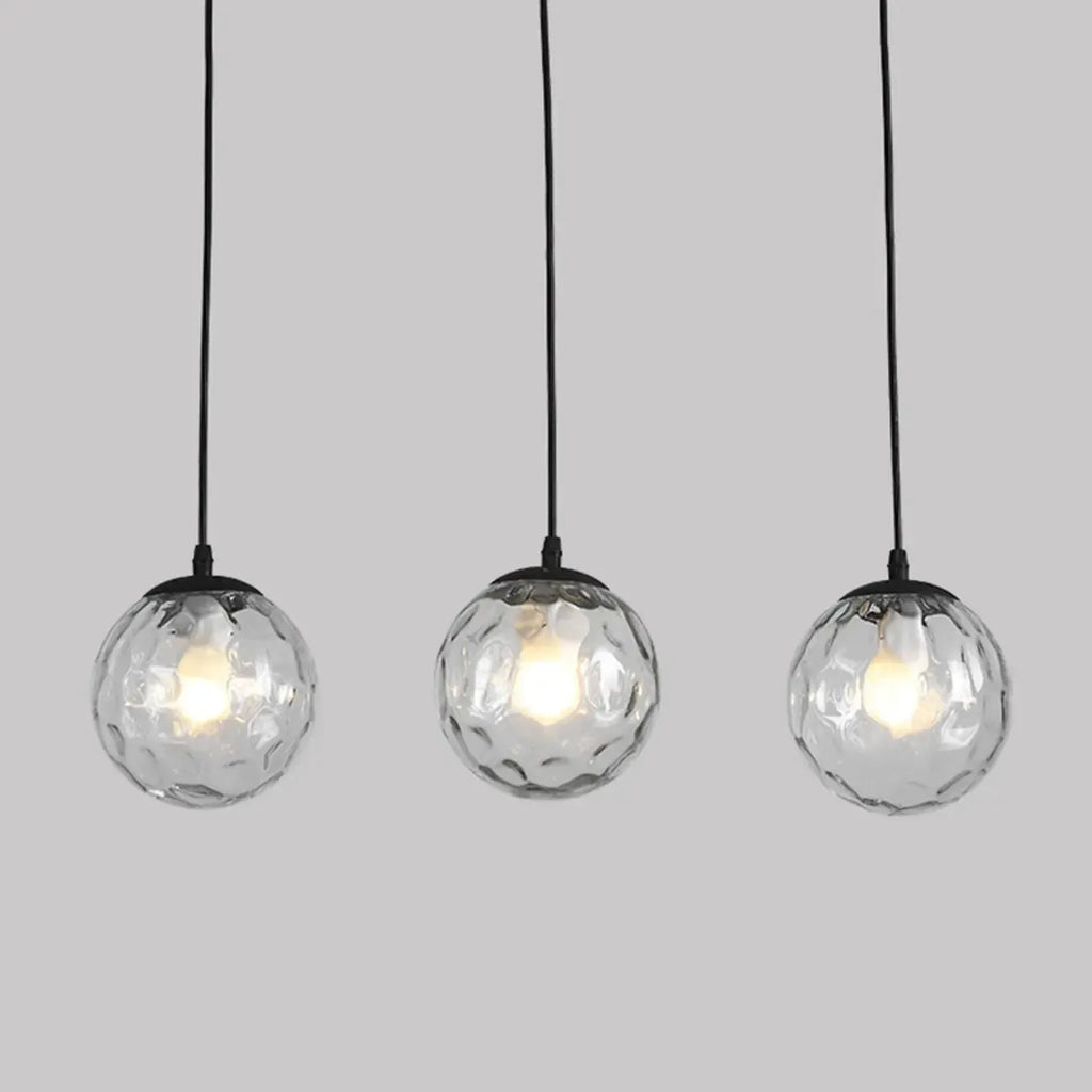 Lampadario moderno a sospensione con 3 globi in vetro