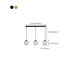 Lampadario moderno a sospensione con 3 globi in vetro