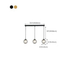 Lampadario moderno a sospensione con 3 globi in vetro