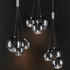 Lampadario a 3 luci con mini sfere in vetro a LED dal design moderno