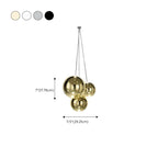 Lampadario a 3 luci con mini sfere in vetro a LED dal design moderno