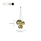 Lampadario a 3 luci con mini sfere in vetro a LED dal design moderno