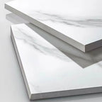 Table de chevet à 3 tiroirs en marbre blanc avec éclairage LED
