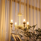 Lustre moderne en métal et cristal, style candélabre, couleur craie