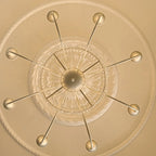 Lustre moderne en métal et cristal, style candélabre, couleur craie