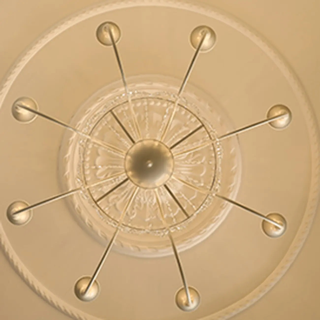 Lustre moderne en métal et cristal, style candélabre, couleur craie