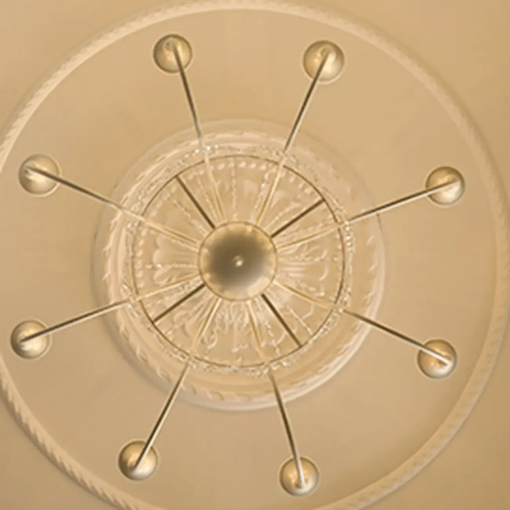 Lustre moderne en métal et cristal, style candélabre, couleur craie