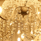 Lustre moderne en métal et cristal, style candélabre, couleur craie
