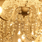 Lustre moderne en métal et cristal, style candélabre, couleur craie