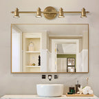 Miroir de salle de bain industriel lumineux de style géométrique