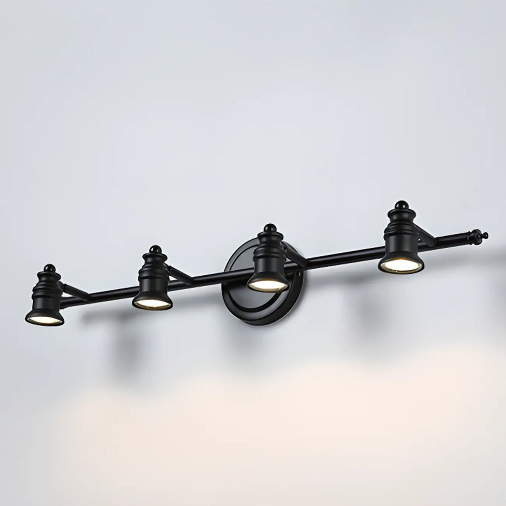 Miroir de salle de bain industriel lumineux de style géométrique