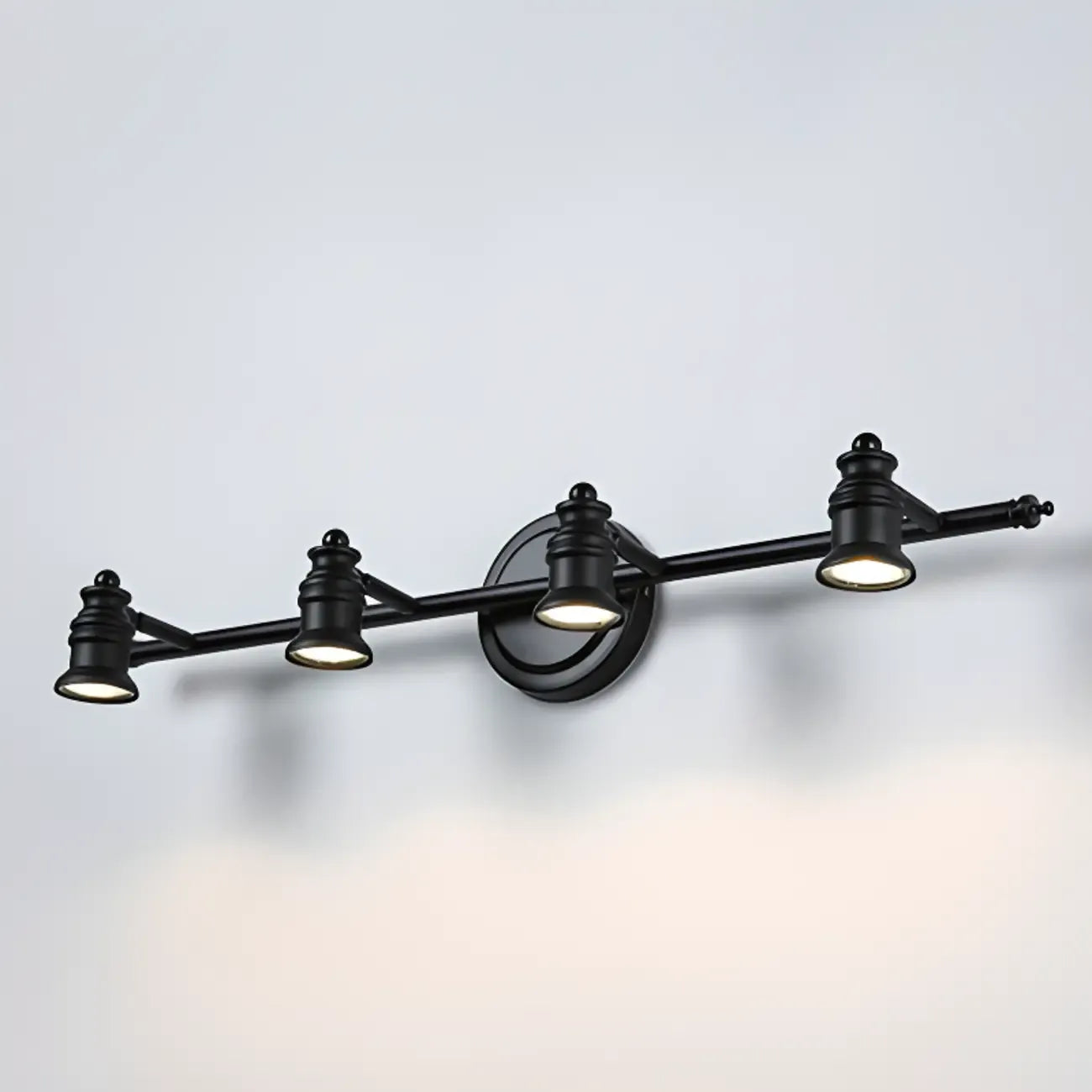 Miroir de salle de bain industriel lumineux de style géométrique