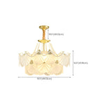 Lustre moderne de luxe à plusieurs niveaux en forme de coquillage avec verre dépoli