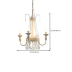 Lustre moderne en métal et cristal, style candélabre, couleur craie