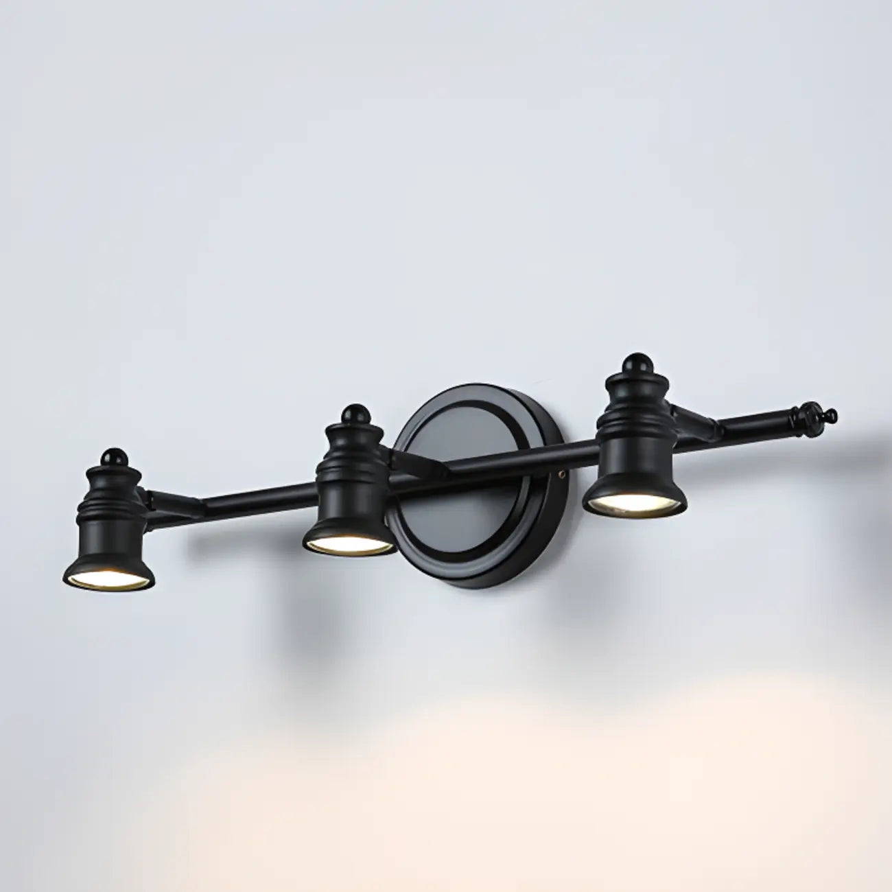 Miroir de salle de bain industriel lumineux de style géométrique