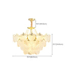 Lustre moderne de luxe à plusieurs niveaux en forme de coquillage avec verre dépoli