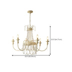 Lustre moderne en métal et cristal, style candélabre, couleur craie