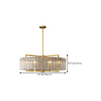 Lustre rond de luxe en cristal avec abat-jour en verre
