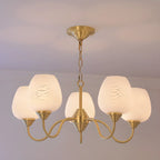 Lustre vintage en laiton doré à 8 lumières, longueur de suspension réglable