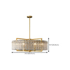 Lustre rond de luxe en cristal avec abat-jour en verre