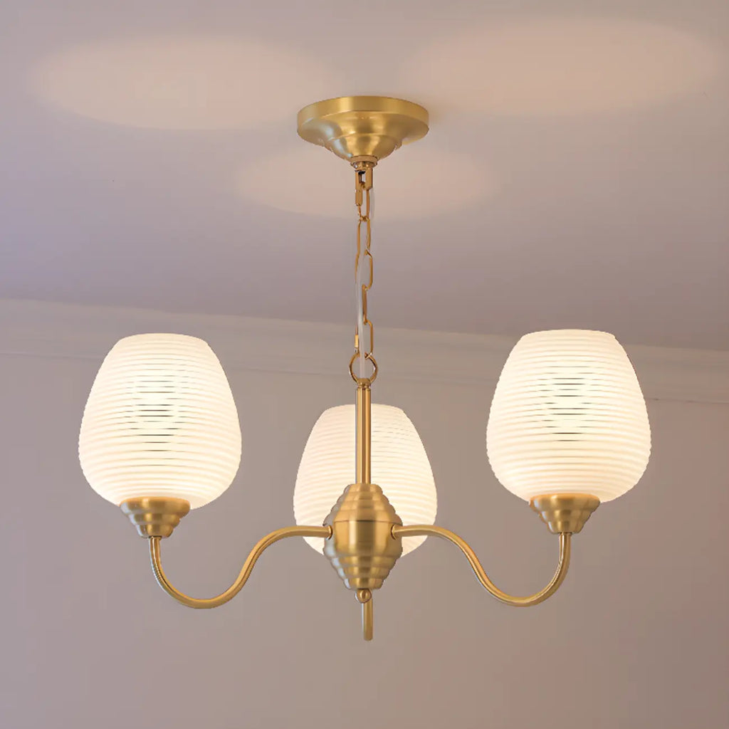 Lustre vintage en laiton doré à 8 lumières, longueur de suspension réglable