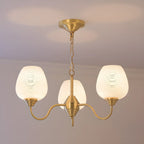 Lustre vintage en laiton doré à 8 lumières, longueur de suspension réglable