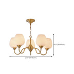 Lustre vintage en laiton doré à 8 lumières, longueur de suspension réglable