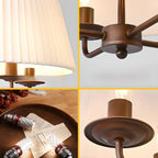 Lustre tambour moderne en tissu avec longueur de suspension réglable