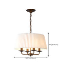 Lustre tambour moderne en tissu avec longueur de suspension réglable