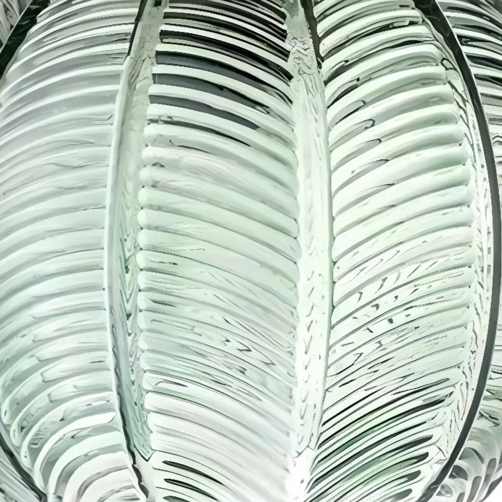 Suspension globe moderne en verre vert inspirée des feuilles