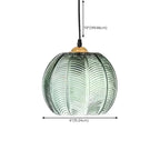 Suspension globe moderne en verre vert inspirée des feuilles