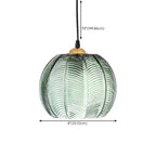 Suspension globe moderne en verre vert inspirée des feuilles