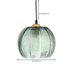 Suspension globe moderne en verre vert inspirée des feuilles