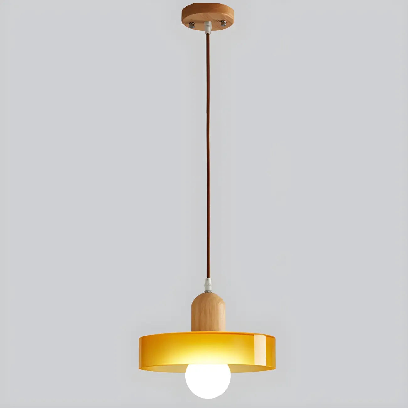 Lampe suspendue LED ronde élégante en verre crème pour chevet