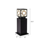 Borne d'éclairage extérieur classique à LED solaires noires pour allée paysagère