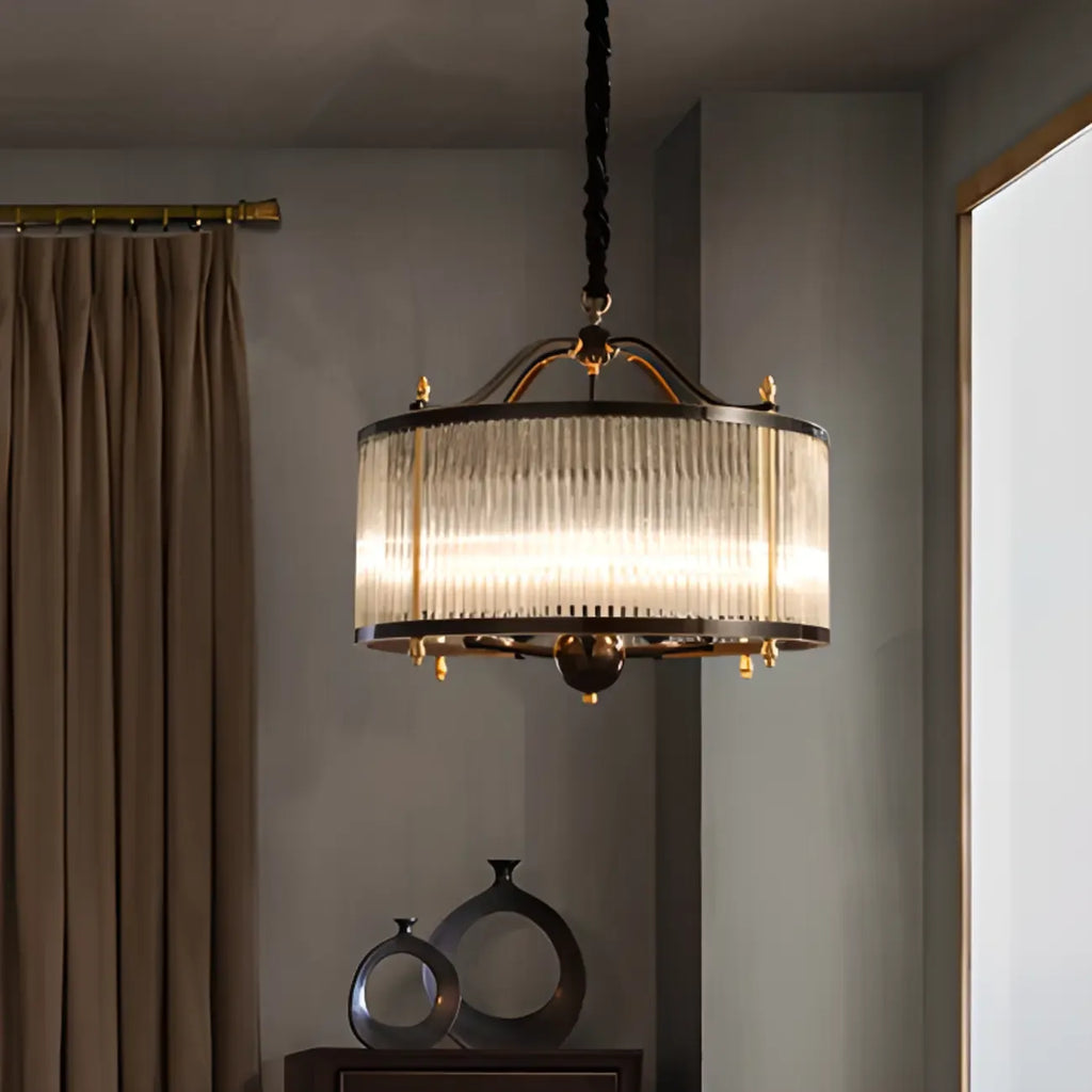 Lustre rond moderne à 3 lumières en cristal, hauteur réglable