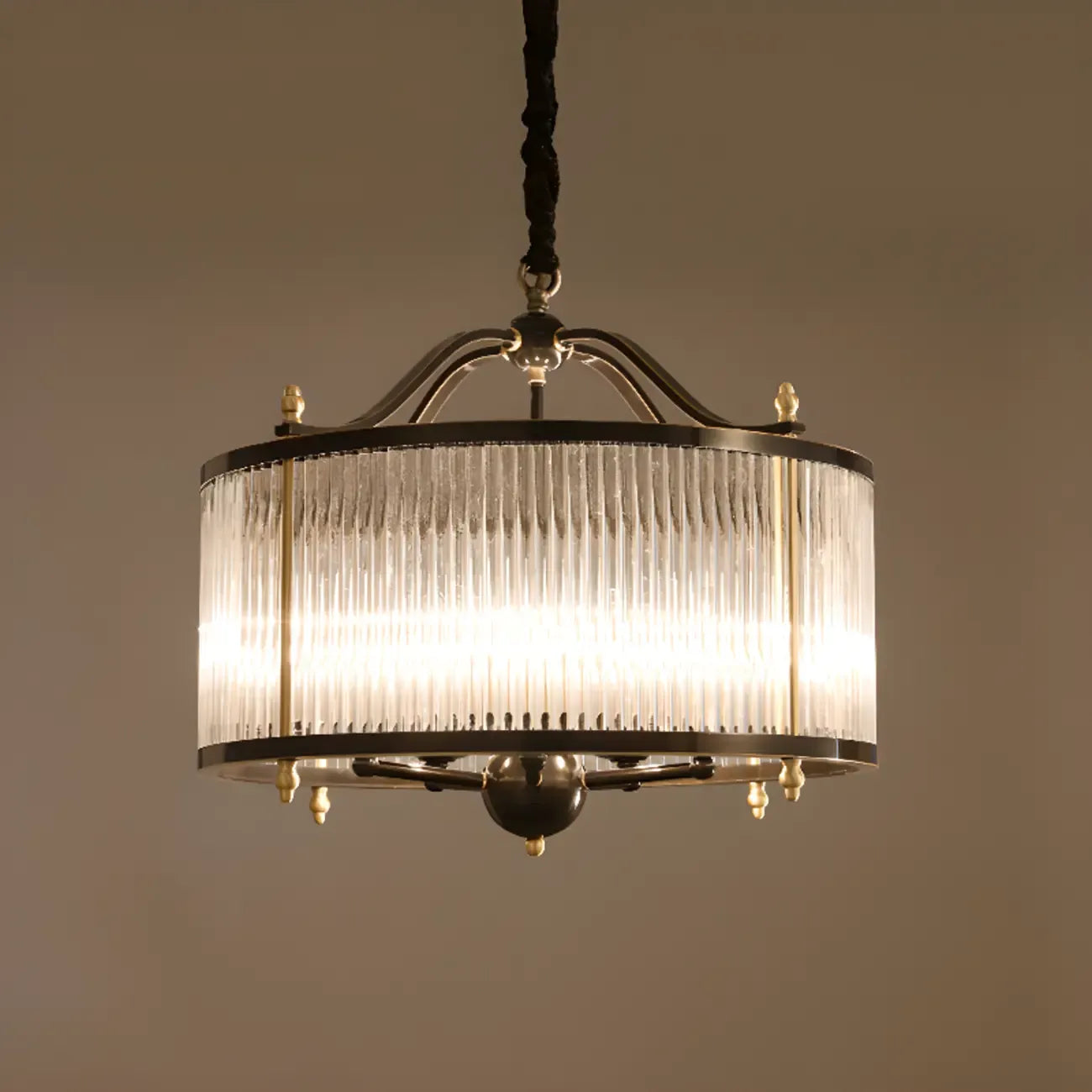 Lustre rond moderne à 3 lumières en cristal, hauteur réglable