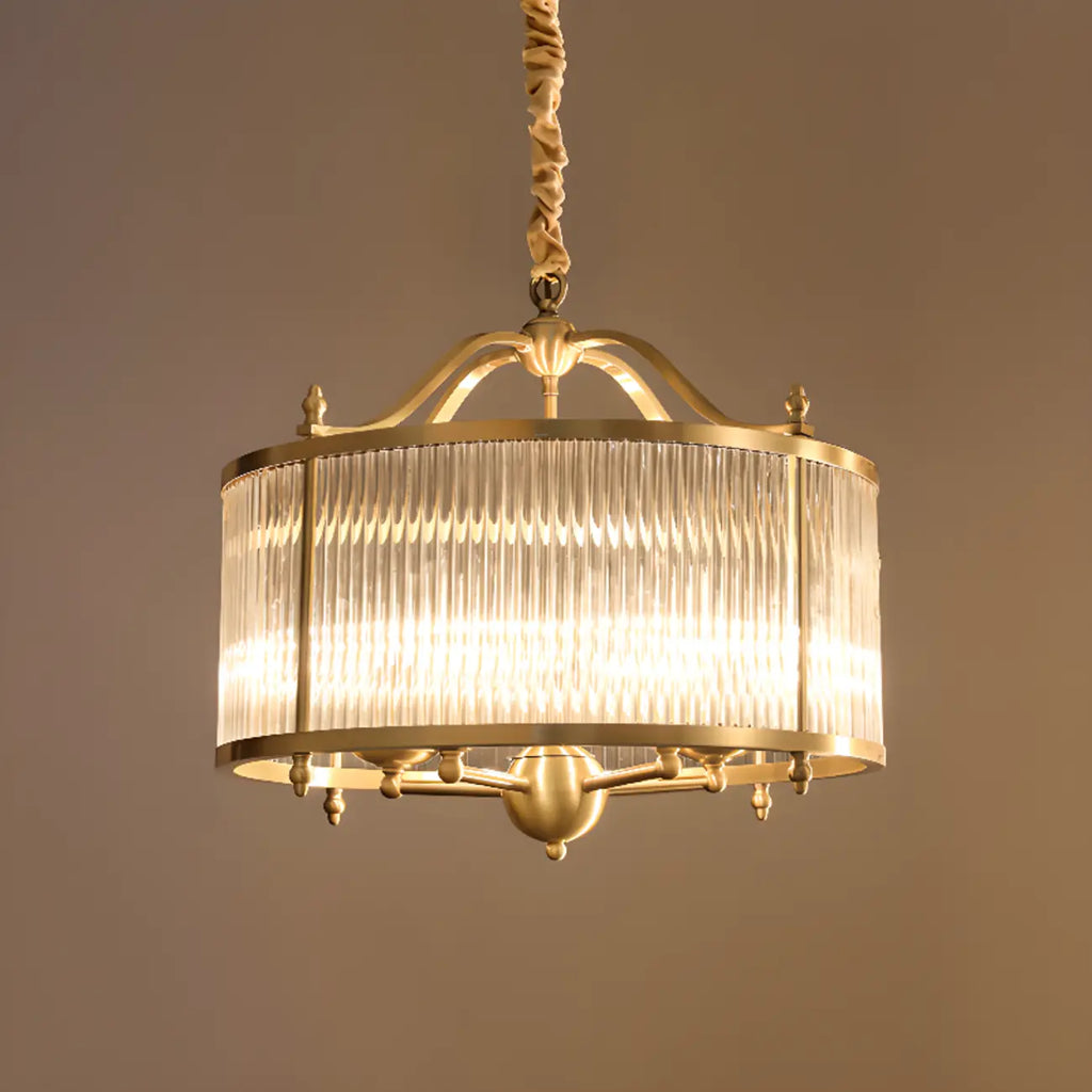 Lustre rond moderne à 3 lumières en cristal, hauteur réglable